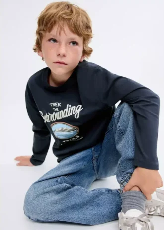 Bedrucktes T-Shirt aus Baumwollmischung
