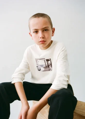 Bedrucktes T-Shirt aus Baumwollmischung