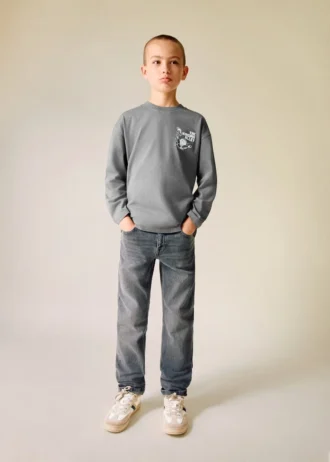 Bedrucktes T-Shirt aus Baumwollmischung