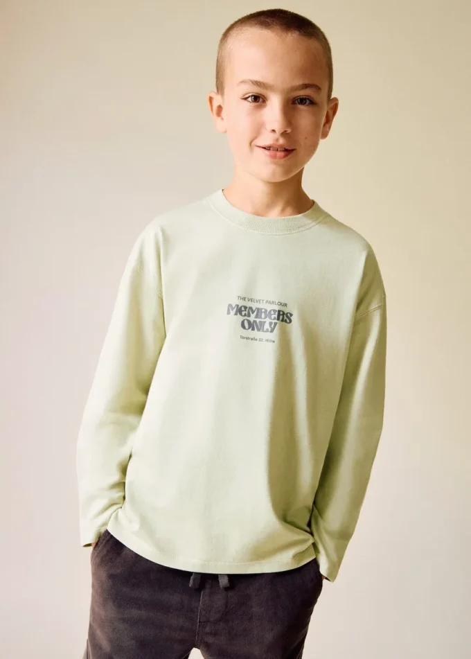 Bedrucktes T-Shirt aus Baumwollmischung Bedrucktes T-Shirt aus Baumwollmischung