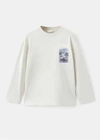 Bedrucktes T-Shirt aus Baumwollmischung