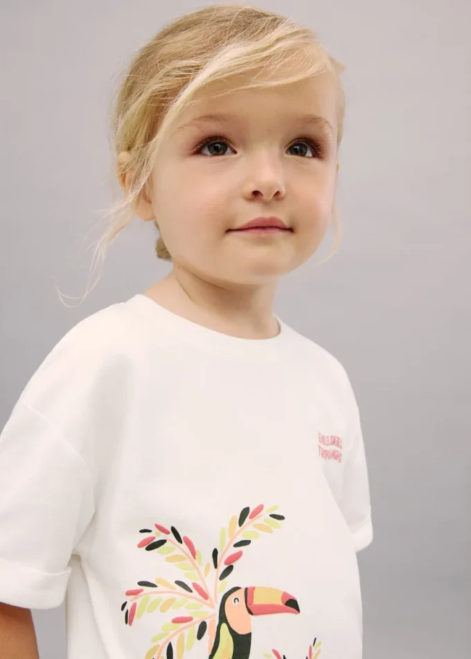 Bedrucktes T-Shirt aus Baumwollmischung