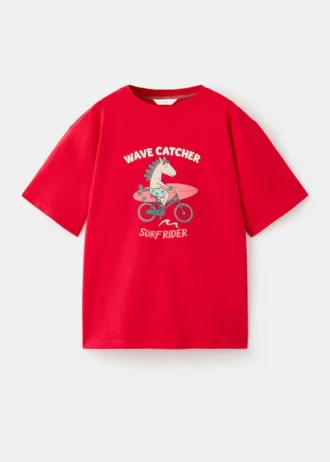 Bedrucktes T-Shirt aus Baumwollmischung