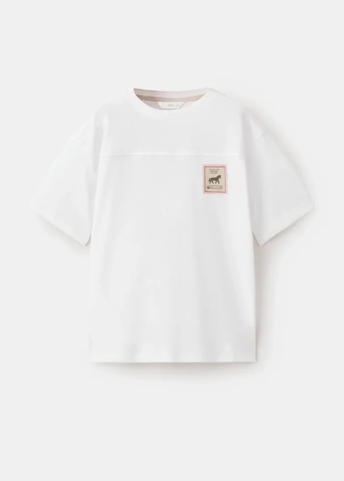 Bedrucktes T-Shirt aus Baumwollmischung Bedrucktes T-Shirt aus Baumwollmischung