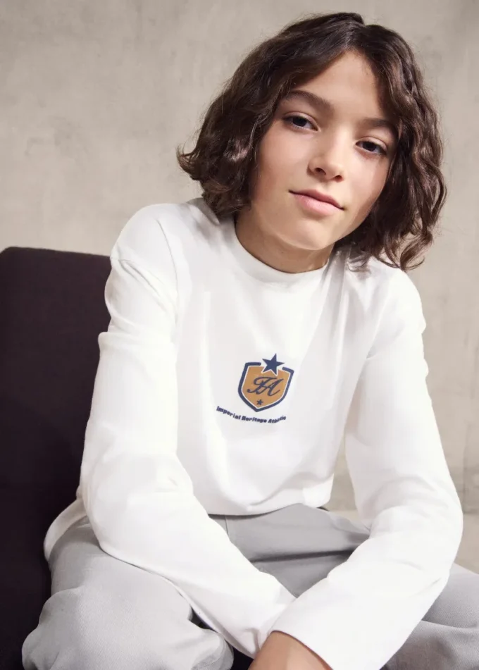 Bedrucktes T-Shirt aus Baumwollmischung Bedrucktes T-Shirt aus Baumwollmischung
