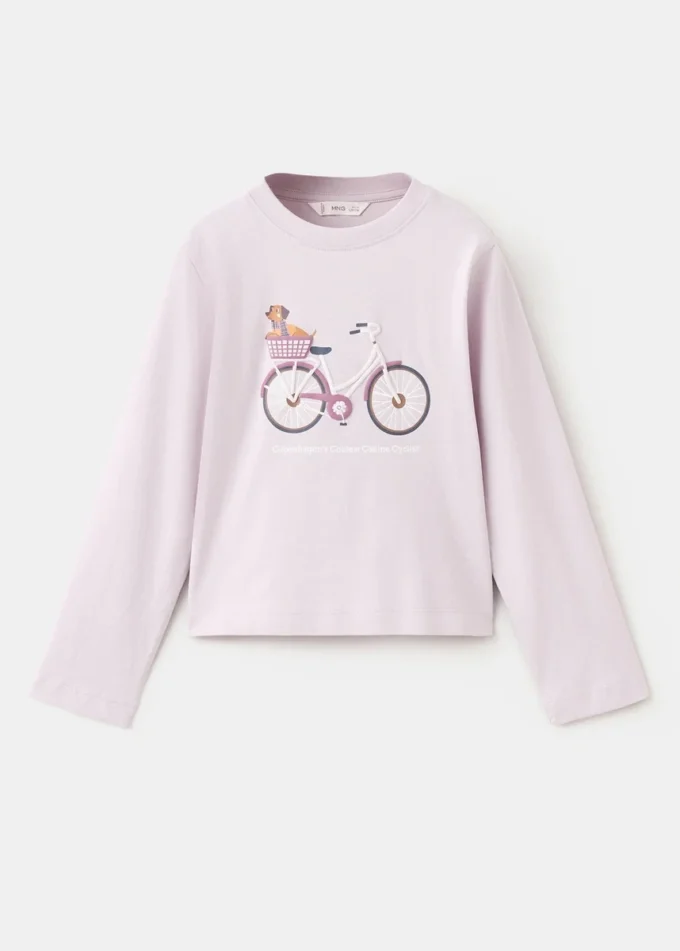 Bedrucktes T-Shirt aus Baumwollmischung