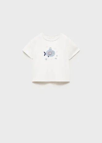 Bedrucktes T-Shirt aus Baumwollmischung