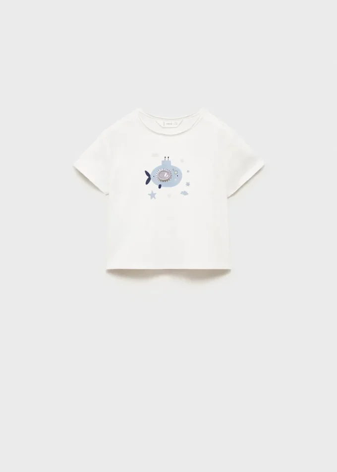 Bedrucktes T-Shirt aus Baumwollmischung