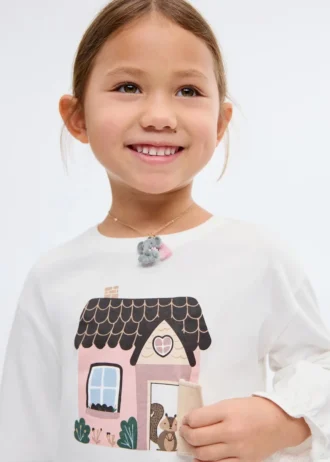 Bedrucktes T-Shirt aus Baumwollmischung