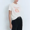 Bedrucktes T-Shirt aus Baumwollmischung