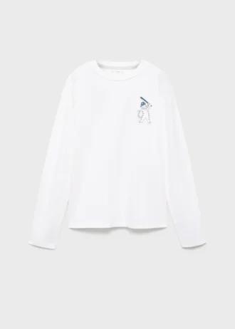 Bedrucktes T-Shirt aus Baumwollmischung