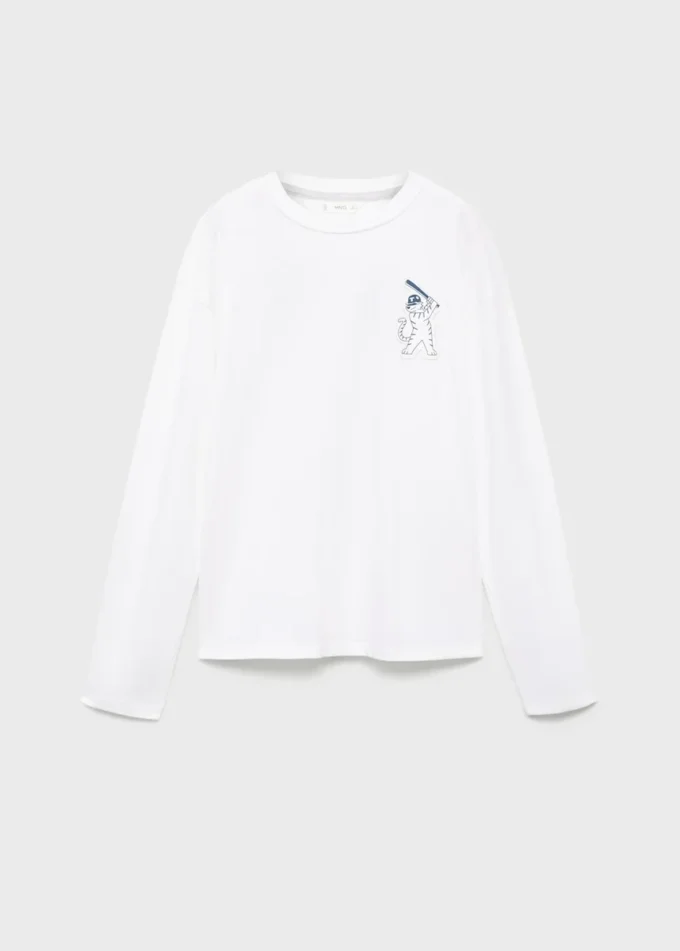 Bedrucktes T-Shirt aus Baumwollmischung