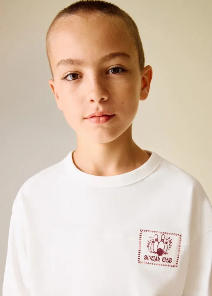 Bedrucktes T-Shirt aus Baumwollmischung