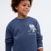 Bedrucktes T-Shirt aus Baumwollmischung Bedrucktes T-Shirt aus Baumwollmischung