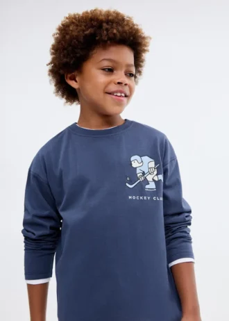 Bedrucktes T-Shirt aus Baumwollmischung