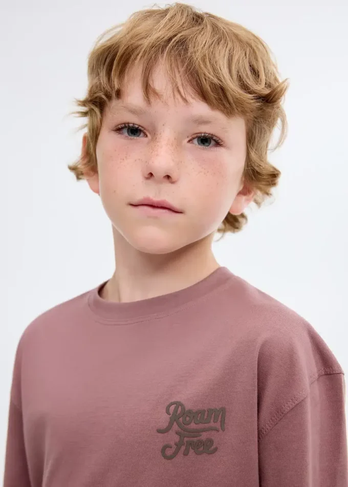 Bedrucktes T-Shirt aus Baumwollmischung Bedrucktes T-Shirt aus Baumwollmischung