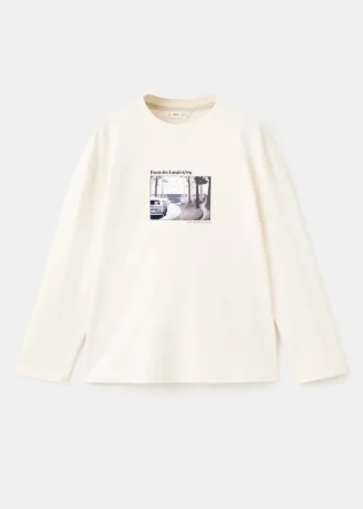 Bedrucktes T-Shirt aus Baumwollmischung