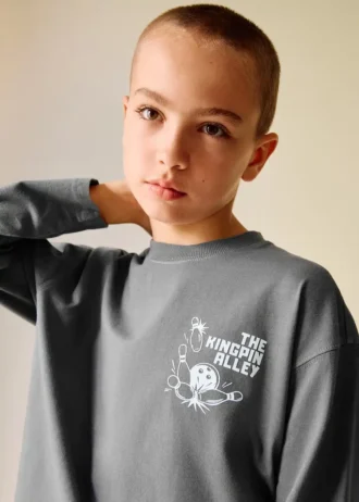 Bedrucktes T-Shirt aus Baumwollmischung