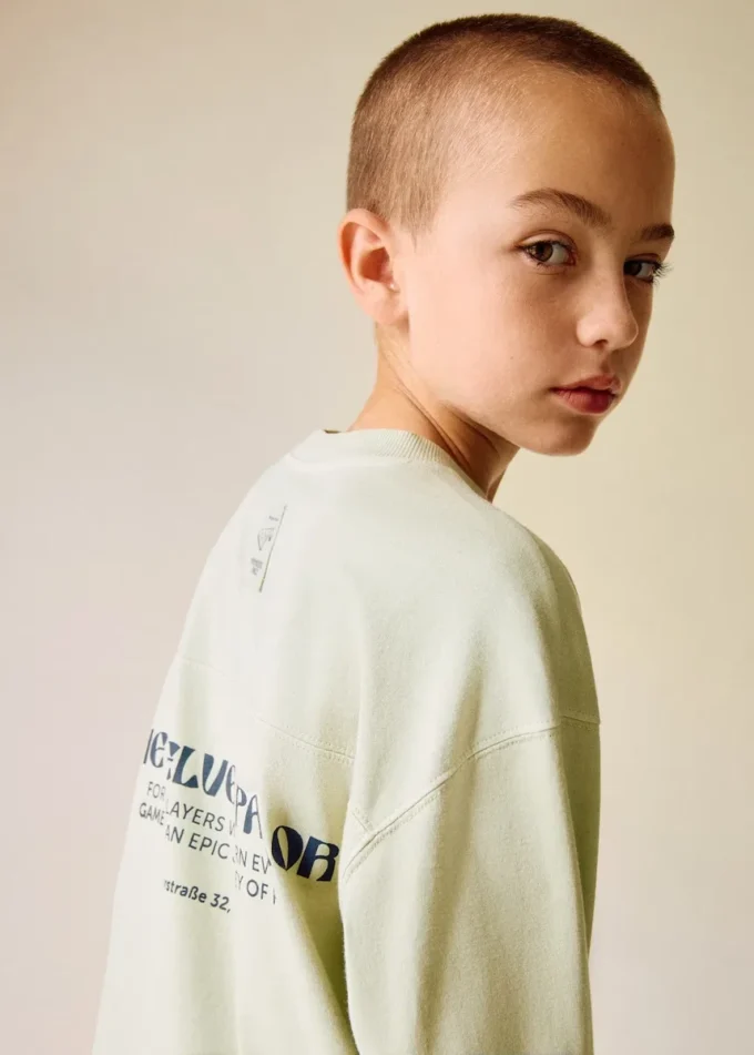Bedrucktes T-Shirt aus Baumwollmischung Bedrucktes T-Shirt aus Baumwollmischung
