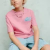 Bedrucktes T-Shirt aus Baumwollmischung Bedrucktes T-Shirt aus Baumwollmischung
