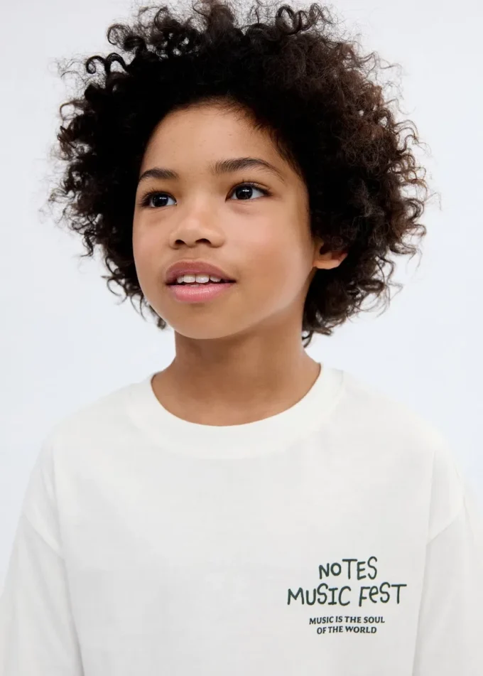 Bedrucktes T-Shirt aus Baumwollmischung Bedrucktes T-Shirt aus Baumwollmischung