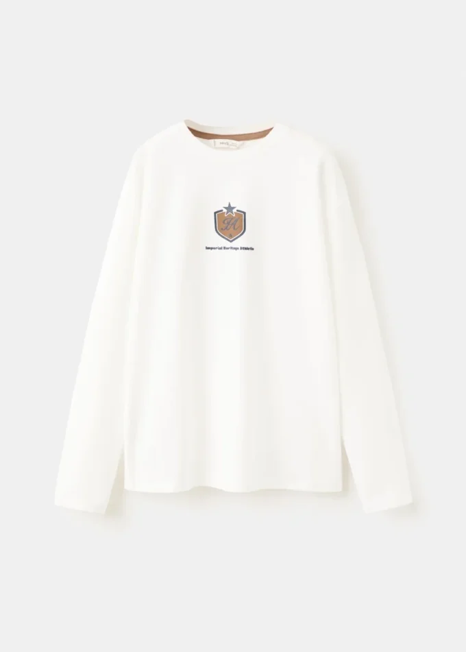 Bedrucktes T-Shirt aus Baumwollmischung Bedrucktes T-Shirt aus Baumwollmischung
