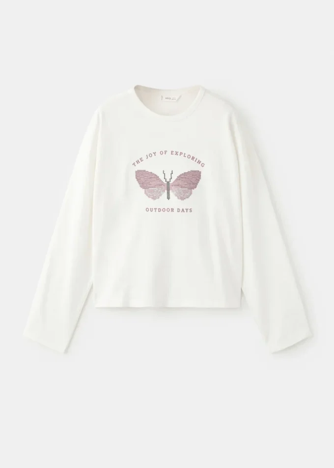 Bedrucktes T-Shirt aus Baumwollmischung