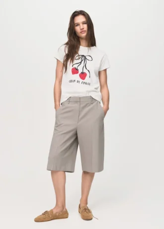 Bedrucktes T-Shirt aus Baumwollmischung