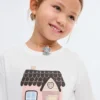 Bedrucktes T-Shirt aus Baumwollmischung