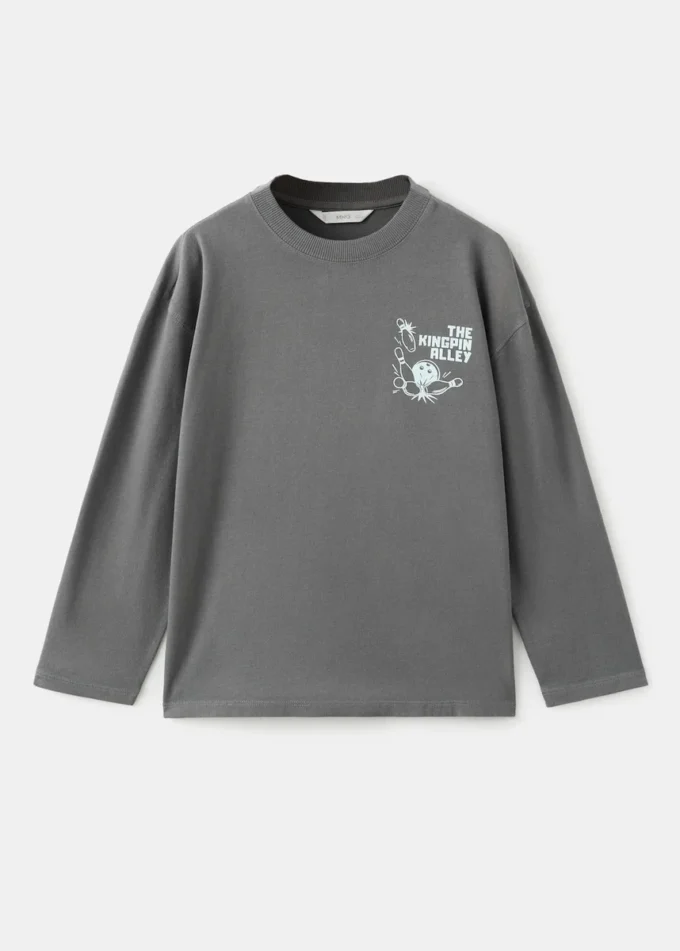 Bedrucktes T-Shirt aus Baumwollmischung Bedrucktes T-Shirt aus Baumwollmischung