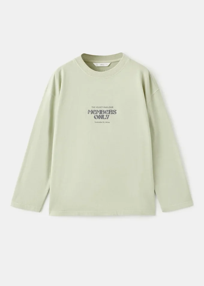 Bedrucktes T-Shirt aus Baumwollmischung Bedrucktes T-Shirt aus Baumwollmischung