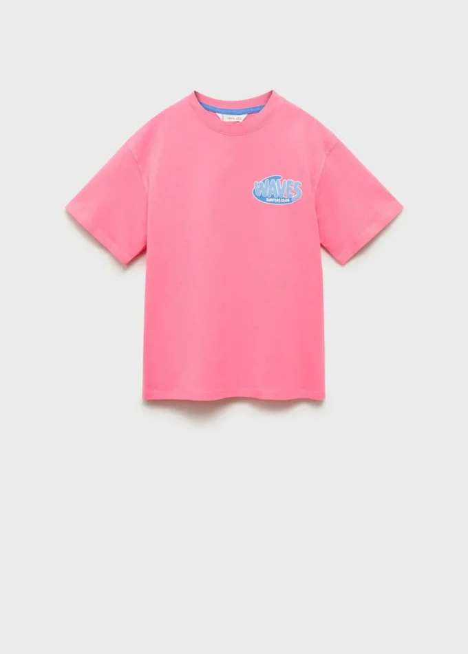 Bedrucktes T-Shirt aus Baumwollmischung Bedrucktes T-Shirt aus Baumwollmischung