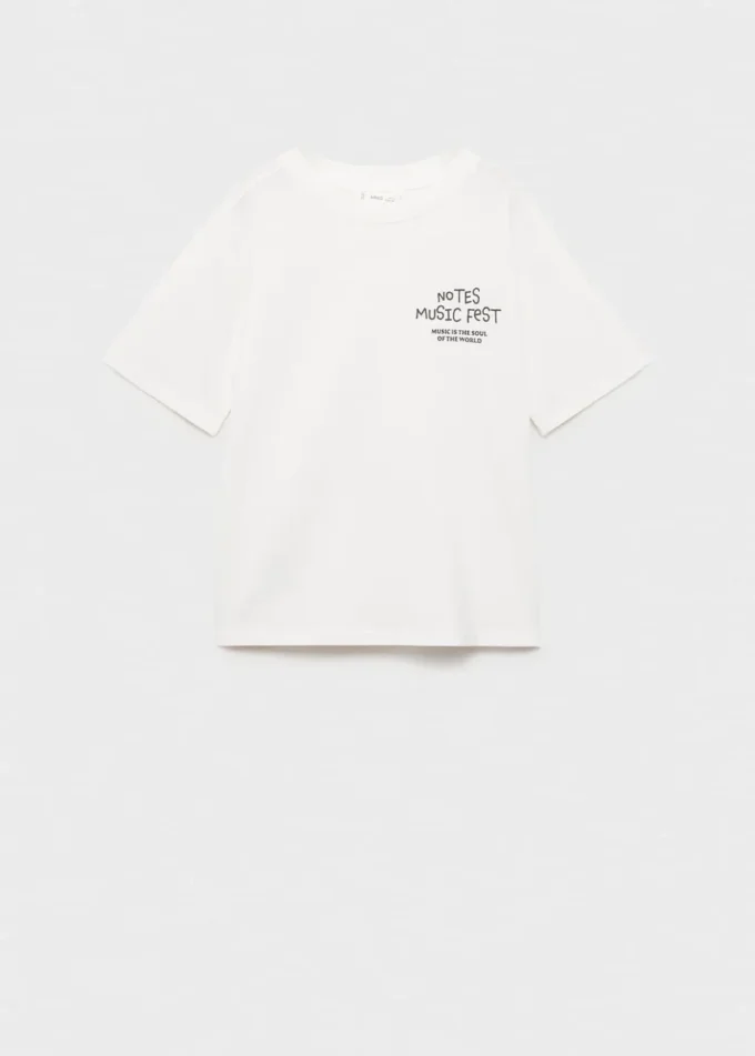 Bedrucktes T-Shirt aus Baumwollmischung Bedrucktes T-Shirt aus Baumwollmischung