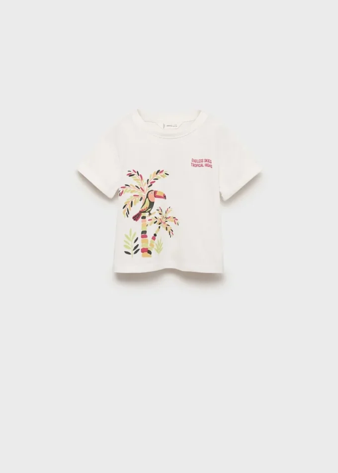 Bedrucktes T-Shirt aus Baumwollmischung