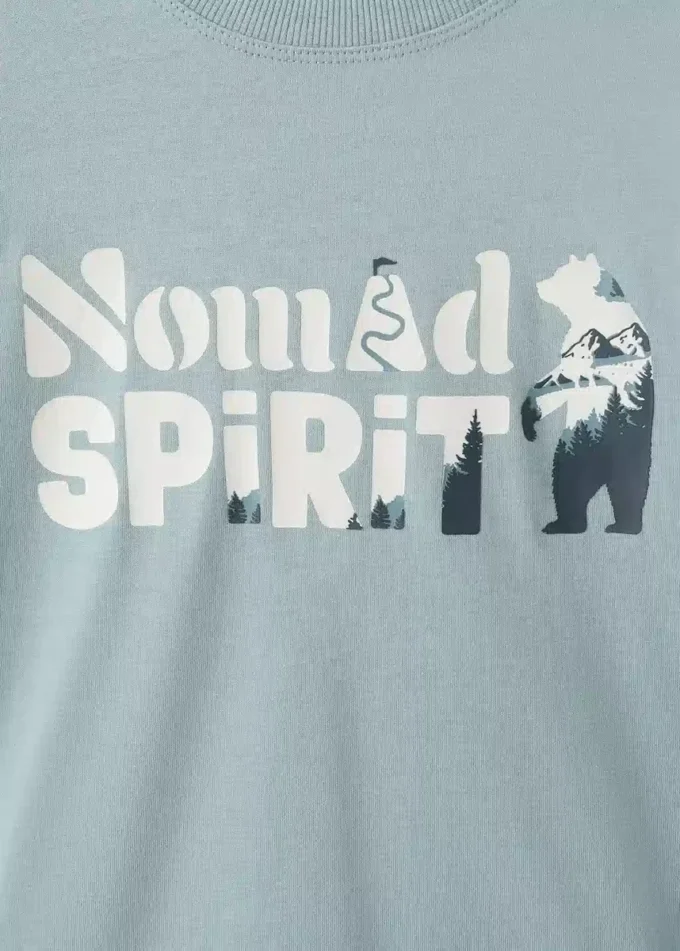 Bedrucktes T-Shirt aus Baumwollmischung Bedrucktes T-Shirt aus Baumwollmischung