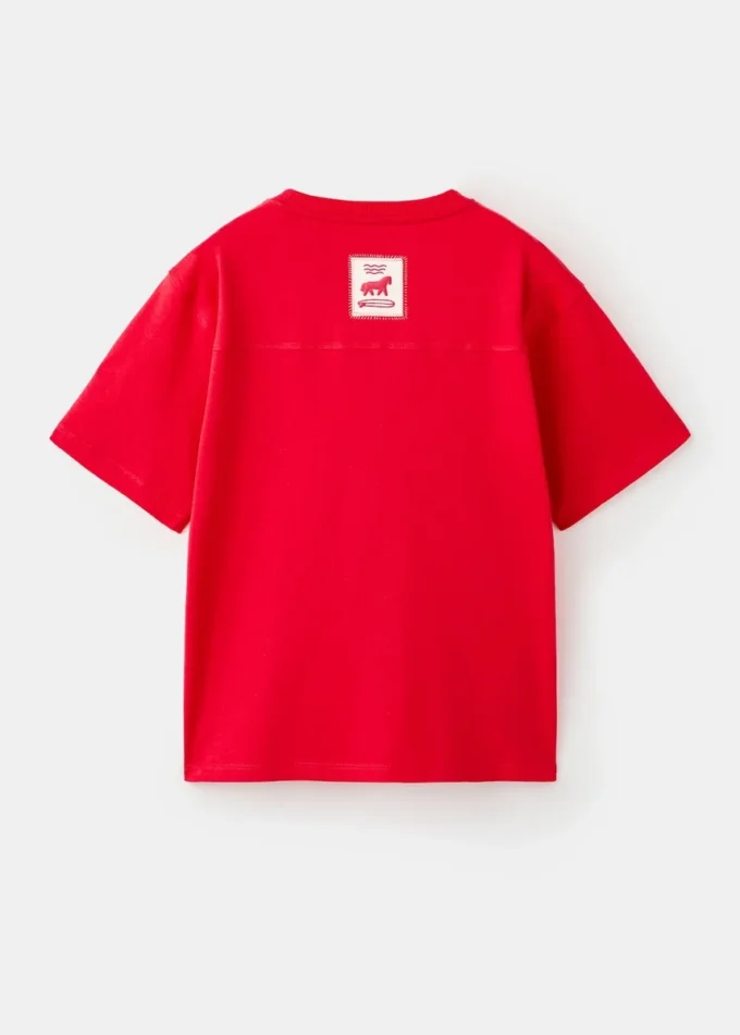Bedrucktes T-Shirt aus Baumwollmischung Bedrucktes T-Shirt aus Baumwollmischung