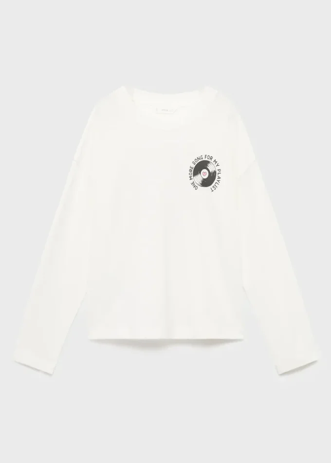 Bedrucktes T-Shirt aus Baumwollmischung