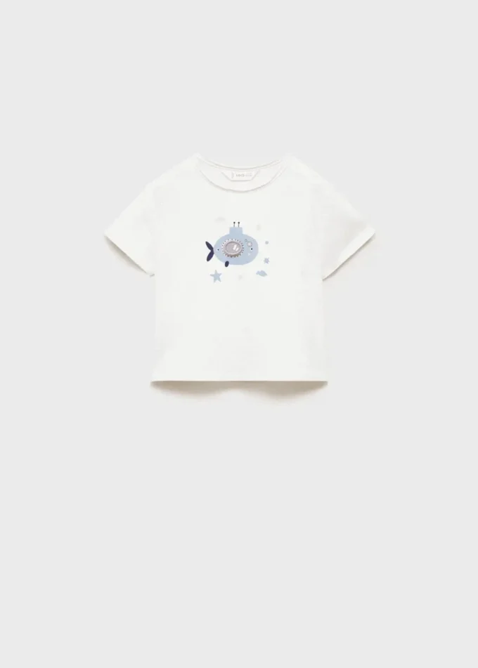 Bedrucktes T-Shirt aus Baumwollmischung