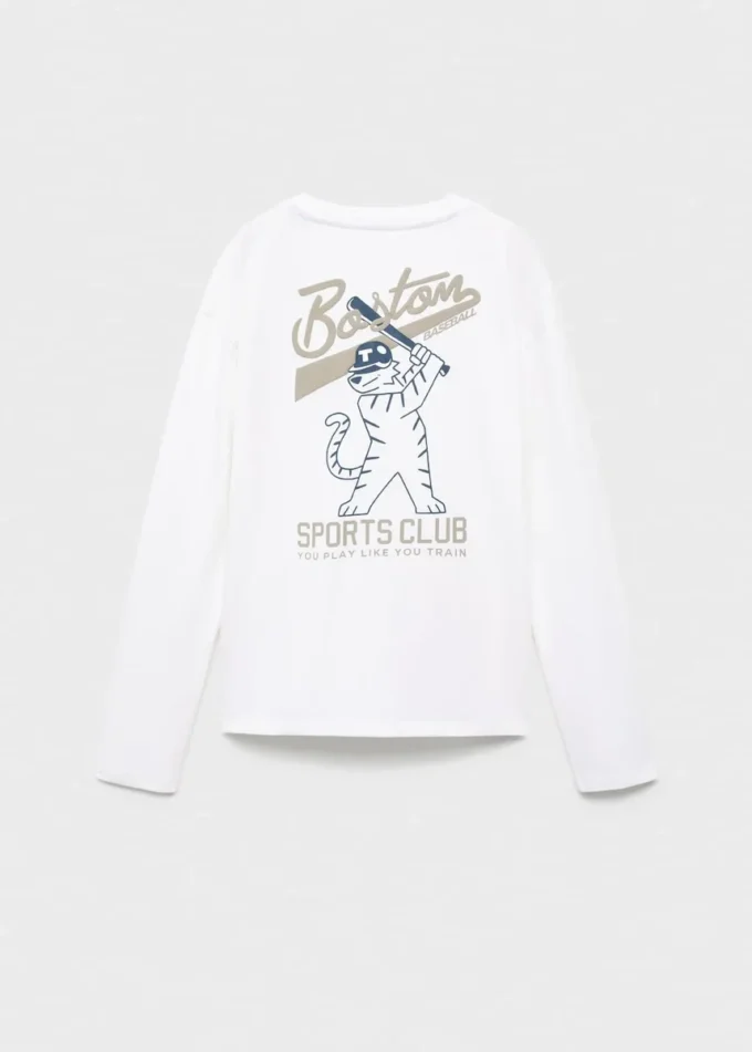 Bedrucktes T-Shirt aus Baumwollmischung