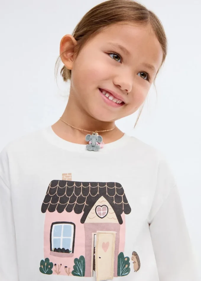 Bedrucktes T-Shirt aus Baumwollmischung