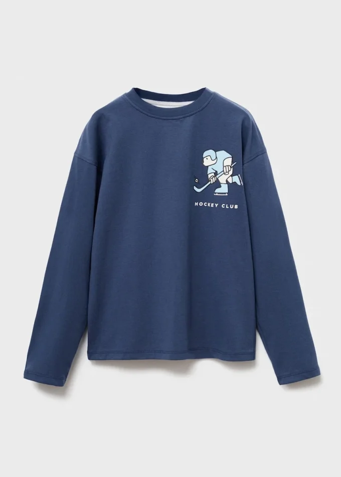 Bedrucktes T-Shirt aus Baumwollmischung Bedrucktes T-Shirt aus Baumwollmischung