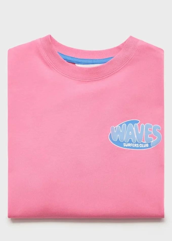 Bedrucktes T-Shirt aus Baumwollmischung Bedrucktes T-Shirt aus Baumwollmischung