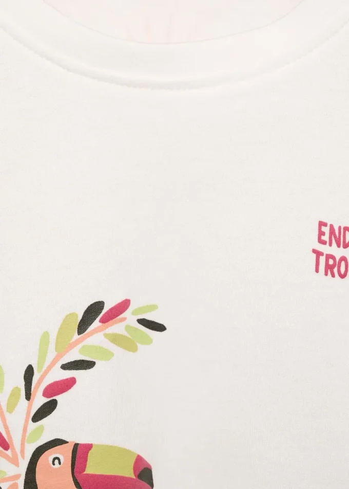 Bedrucktes T-Shirt aus Baumwollmischung