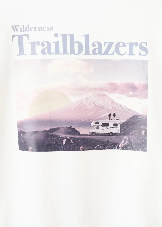 Bedrucktes T-Shirt aus Baumwollmischung Bedrucktes T-Shirt aus Baumwollmischung