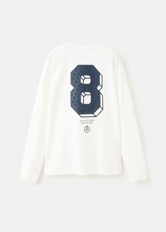 Bedrucktes T-Shirt aus Baumwollmischung Bedrucktes T-Shirt aus Baumwollmischung