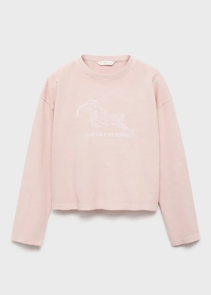 Bedrucktes T-Shirt aus Baumwollmischung