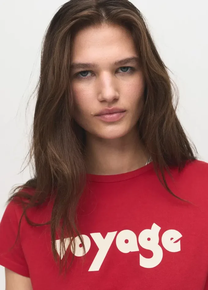 Bedrucktes T-Shirt aus Baumwollmischung