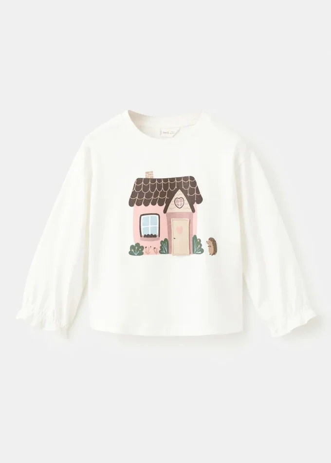 Bedrucktes T-Shirt aus Baumwollmischung