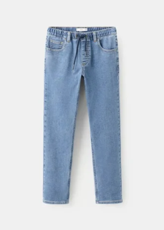 Bequeme Jeans mit Kordelzug