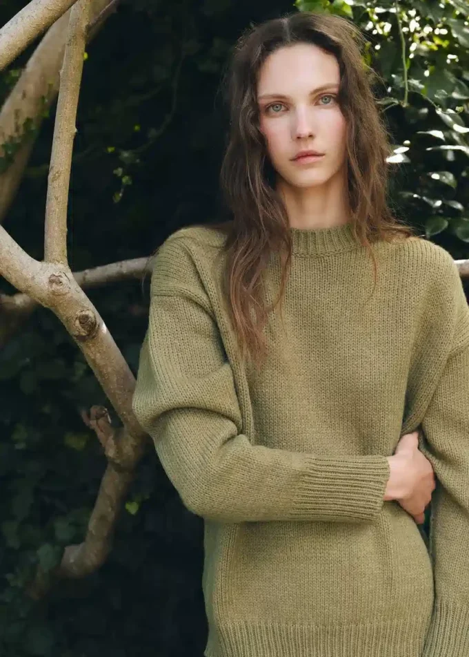 Übergroßer Grobstrickpullover